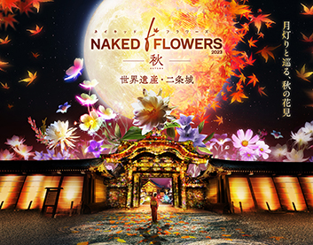 NAKED FLOWERS 2023 秋 世界遺産・二条城 × 京都タワー展望室 12月3日までお得なセット前売券を販売